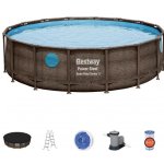 Каркасный бассейн Bestway Ротанг 56725 (488х122 см) с картриджным фильтром, лестницей и тентом
