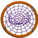 Качели Выше Всех Гнездо для общественного пользования с подвесами 120 см, оранжевый обод с фиолетовой сеткой