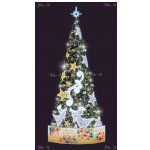 Световая елка Decois Новогодняя зеленая елка cо звездами бело-желтыми, 10х4м