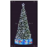 Световая елка Decois Новогодняя зеленая елка с белыми звездами, 10х4м