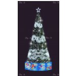 Световая елка Decois Новогодняя зеленая елка с белым оформлением, 12х4,6м