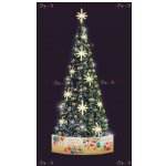 Световая елка Decois Новогодняя зеленая елка с желтыми снежинками, 8х2,7м