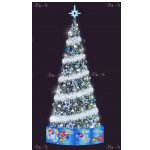Световая елка Decois Новогодняя зеленая елка с белым оформлением, 8х2,7м