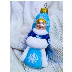 Ёлочное украшение КОЛОМЕЕВ Снегурочка снежка, в подарочной упаковке, высота 10 см