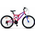 Горный Велосипед Stels Mustang MD 24” V010 рама 16” Красный неоновый/Синий