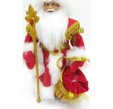Дед Мороз в красной шубе и белой шапке 30 см