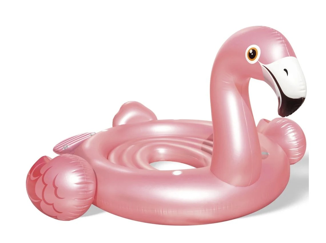 Огромный надувной матрас фламинго